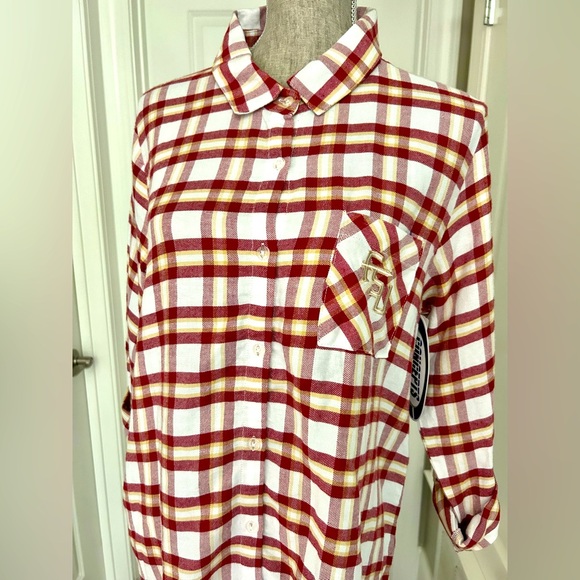 NWT! Florida State Seminoles Concepts Sport Women Flannel Long Sleeve Shirt Sz M - Picture 3 of 11